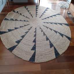 a circular rug professionally cleaned by us, experts in area rug cleaning NYC