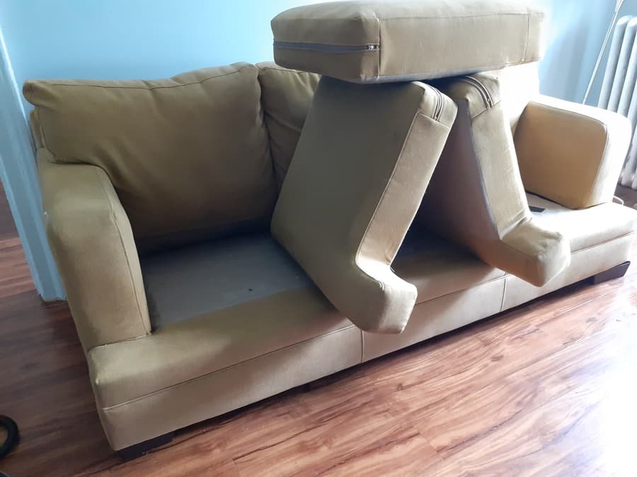 Sofa that was cleaned by a professional sofa cleaner in NYC