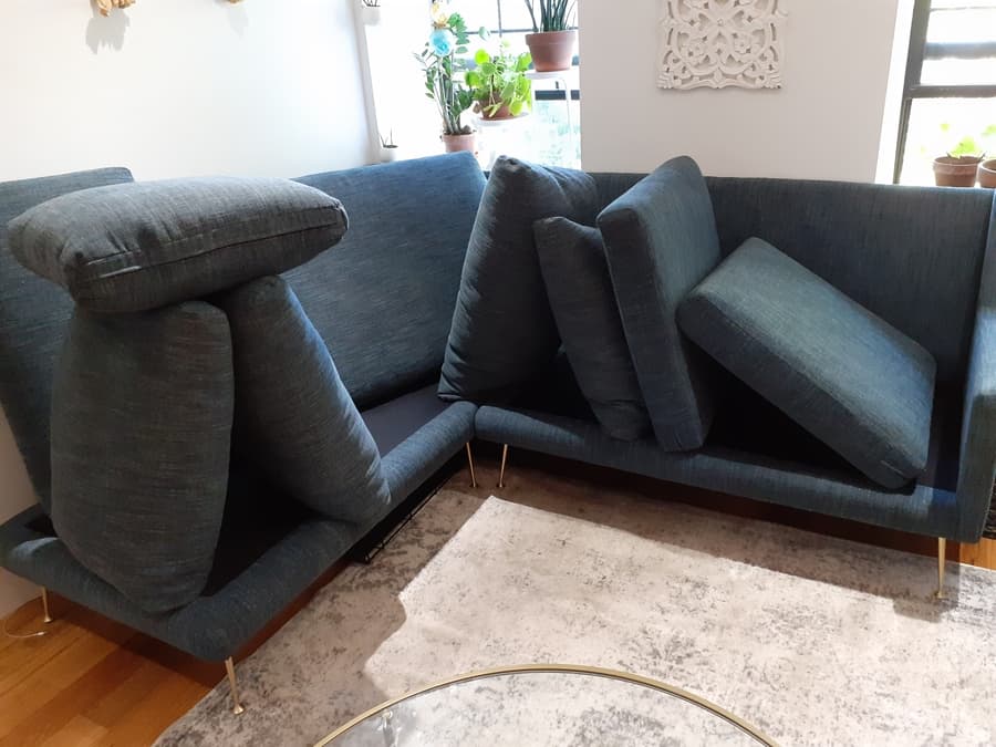 An upholstery item that has been cleaned by a professional steam cleaner NYC
